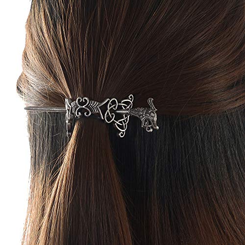 Large Celtic Knots Dragon Hairpins –Norse Viking Crown Hair Jewelry For Long Hair Braids Barrettes Vintage Viking Runes Women Girl Hairpin Hair Clips Stick Irish Slide Accessories #TOP1
