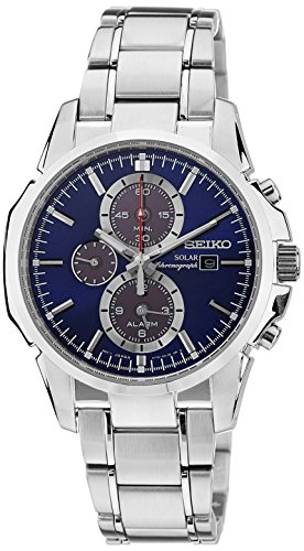 Preisvergleich Produktbild Seiko Herren Chronograph Solar Uhr mit Edelstahl Armband SSC085P1