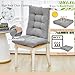Juexica 4 Sets Outdoor Patio Chair Cushions Seat High Back Tufted Pillow Replacement Rocking Chair Cushions Pads for Patio Summer Seasonal Indoor Home Office(Gray)