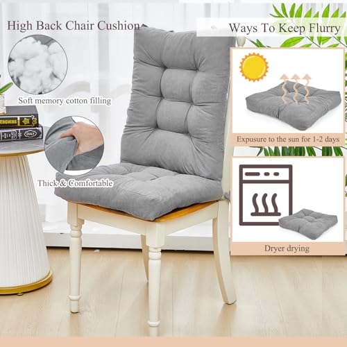 Image of Juexica Gray 17 x 17 Inch 4 Sets Outdoor Patio Chair Cushion
