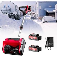 Cordless Snow Blower,with Adjustable Handle Electric Snow Thrower,12.6in. Width, 6.3in. Depth, 26 FT Throw Distance, Shovel,Electric Snow Thrower for Driveway Clearing