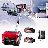 Kabellose elektrische Schneefräse mit verstellbarem Griff für effiziente Einfahrtsräumung