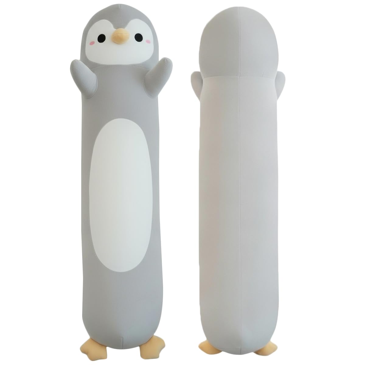 ZOMAXTOY Long Penguin Plush, Soft Penguin Hugging Pillow Cuddly Stuffed Toy Body Pillow, Birthday Gift for Boys Girls (Gray, 110cm/43.31in)