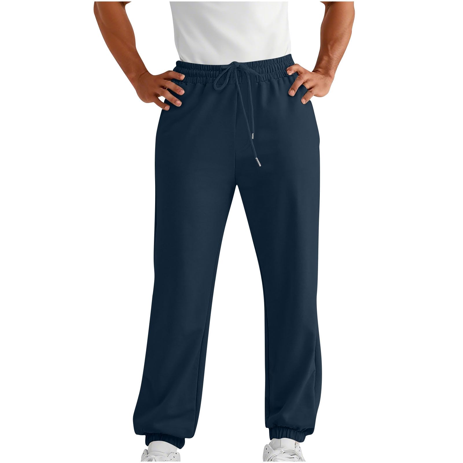 Mens Sweatpants Joggers for Men Drawstring Elastic Waist Sweat Pants Tapered Track Pants Gym Run Workout Pants