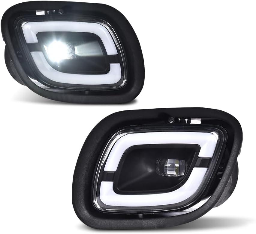 PIT66 LED Fog Lights Lamp Compatible with Freightliner Cascadia 2008-2017 Clear lens Black Housing