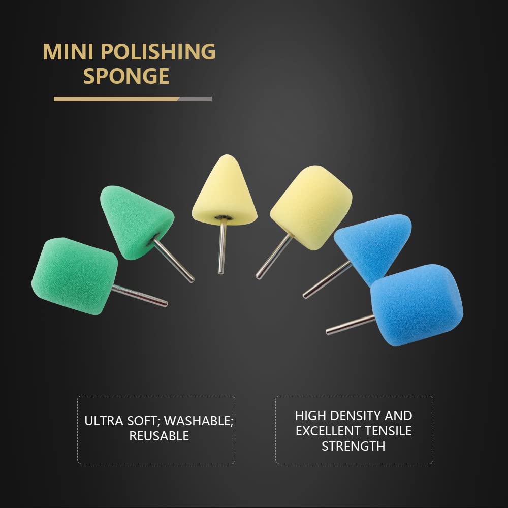 Lot de 30 Mini tampons de Polissage pour Outils rotatifs, perceuse électrique sans Fil, Outil de Polissage pour Petites Zones étroites, Polissage, Cirage et Vernis d'étanchéité – MNPC30