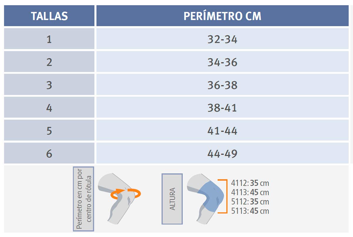Rodillera neopreno para control de flexo-extensión corta Orliman 4117