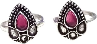 mrigangi Oxidised German Silver Adjustable Small Adjustable Toe Ring Set for Women and Girls-picture-22