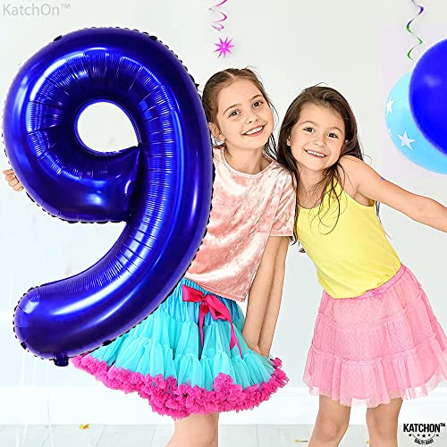 Image of KatchOn Royal Blue Number 9 Balloon 40 Inch, Foil 9 Birthday Balloon
