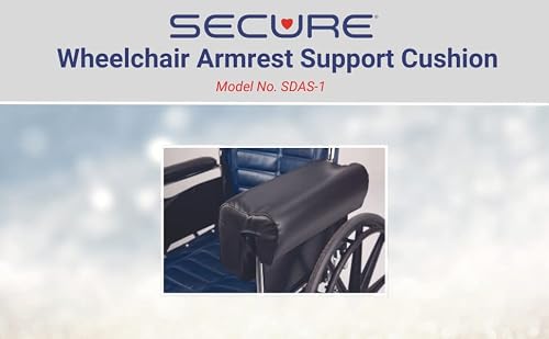 Secure Safety Solutions SDAS-1 Wheelchair Arm Rest Lateral Support Cushion High Density Foam Positioning Pad for Left or Right Armrest
