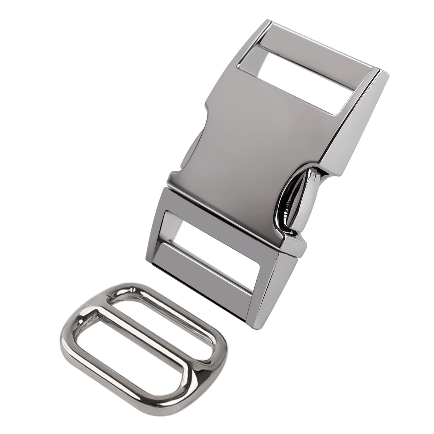 Metal Buckle 51 mm Belt Adjuster 33 mm, Metal Buckles for Bracelets Dog Collars Backpack (Silver)