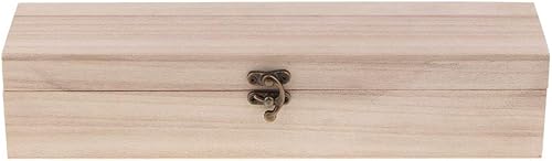 Miniatura 9 de Colaxi Caja de madera natural sin terminar con tapa con bisagras, caja de lápices rectangular sin pintar, para manualidades, pasatiempos, regalos y
