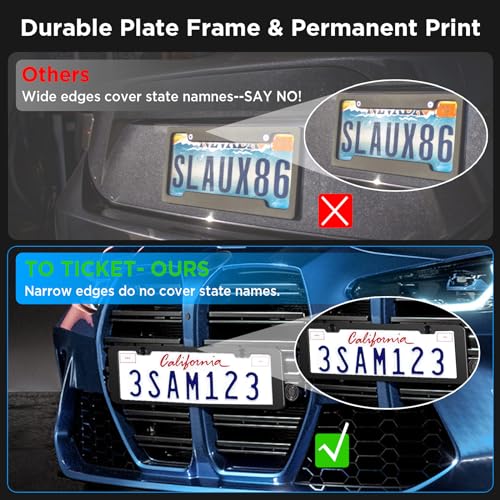 Save on RYHYC Black Metal License Plate Frame 2-Pack - Image 4