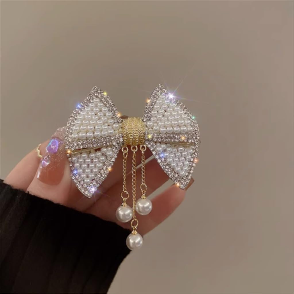Tassel pearl clip headdress girl back of the half hundred spring hair clips card