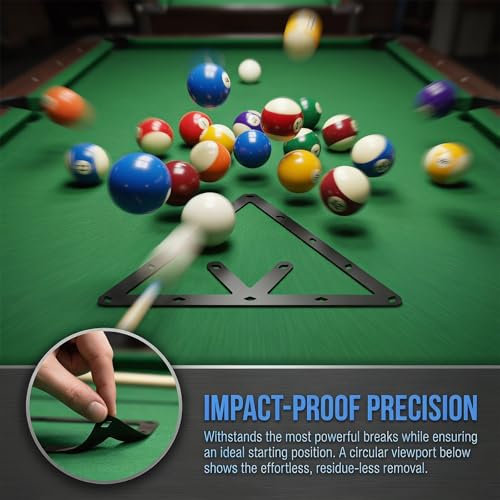 Simsky Billard Schablone Set, 6 Stück, Ultradünne Folie für 8Ball, 9Ball, 10Ball, Präzises Dreieck für Kugelaufstellung, Training & Turnier