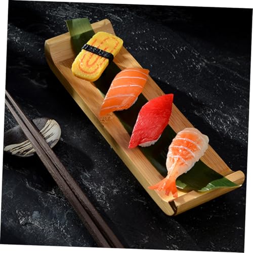 Plato de sushi pequeño de madera para sashimi miniatura 6