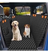 Mancro Dog Hammock for Truck with Flip Up Rear Seats, Waterproof Dog Back Seat Cover with Mesh Wi...