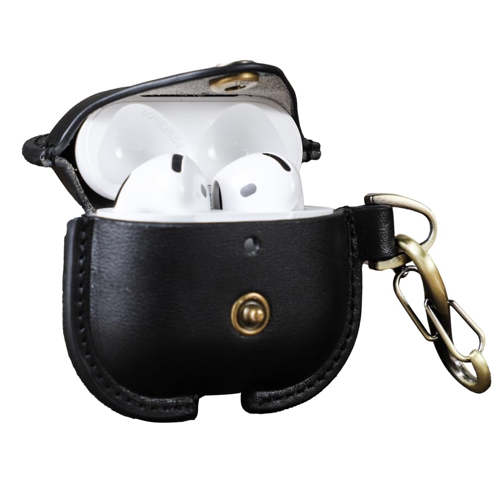 CONTACT’S FAMILY Apple AirPods 4 Earphone Case Cover for AirPods 4th Generation Genuine Leather Headphone Case, Supports Wireless Charging, Shock Resistant, Fully Protected, Black CONTACT’S FAMILY Apple AirPods 4 Earphone Case Cover for AirPods 4th Generation Genuine Leather Headphone Case, Supports Wireless Charging, Shock Resistant, Fully Protected, Black