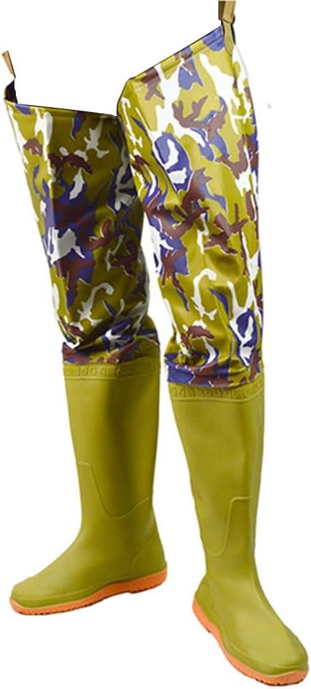 Hip Waders PVC Waterproof Hip Wader With Adjustable Buckle, 80cm High Fishing Boots