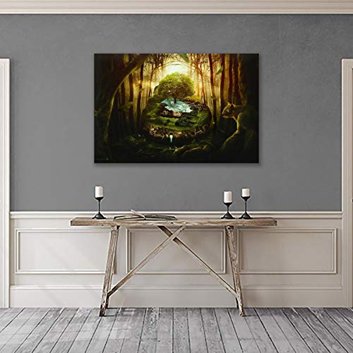 Toile jungle abstraite pour revitaliser un mur blanc triste - 5