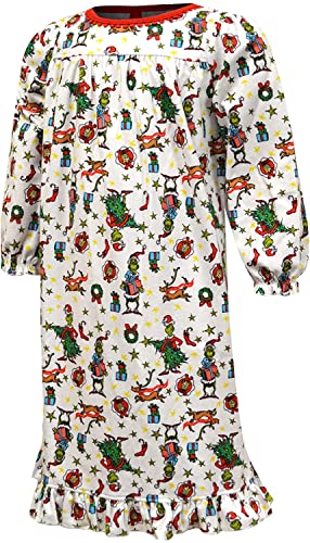 Komar Kids Girls' Dr. Seuss The Grinch Traditional Toddler Girls Nightgown