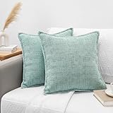 Juego de 2 fundas de almohada de 20 x 20 pulgadas, fundas de almohada cuadradas cómodas para sofá