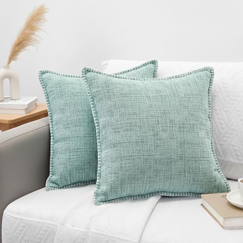 18x18 Pillow Covers for Couch Pillows Mint Green Set of