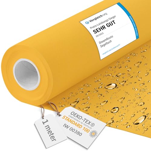 DreamRoots Tela impermeable por metros 600D 220g/m - Tela para tapizar sillas, cojines, sofas - Lona impermeable exterior 160 cm ancho Mango 1M