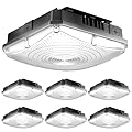 Sunco 6 Pack Square Canopy Light LED, Ceiling Commercial Outdoor, 40W, 5800 Lumens, 5000K Daylight, Dimmable (0-10V), Waterproof IP65, for Warehouse, Garage, Gas Station ETL/DLC.