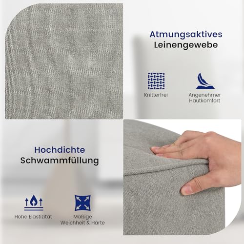 RELAX4LIFE Polsterstuhl, Relaxsessel mit Widerstandsrollen & Abnehmbarem Bezug, Fernsehsessel mit Hoher Rückenlehne, bis 150 kg belastbar, Relaxstuhl für Wohnzimmer Essenzimmer Büro – Bild 5