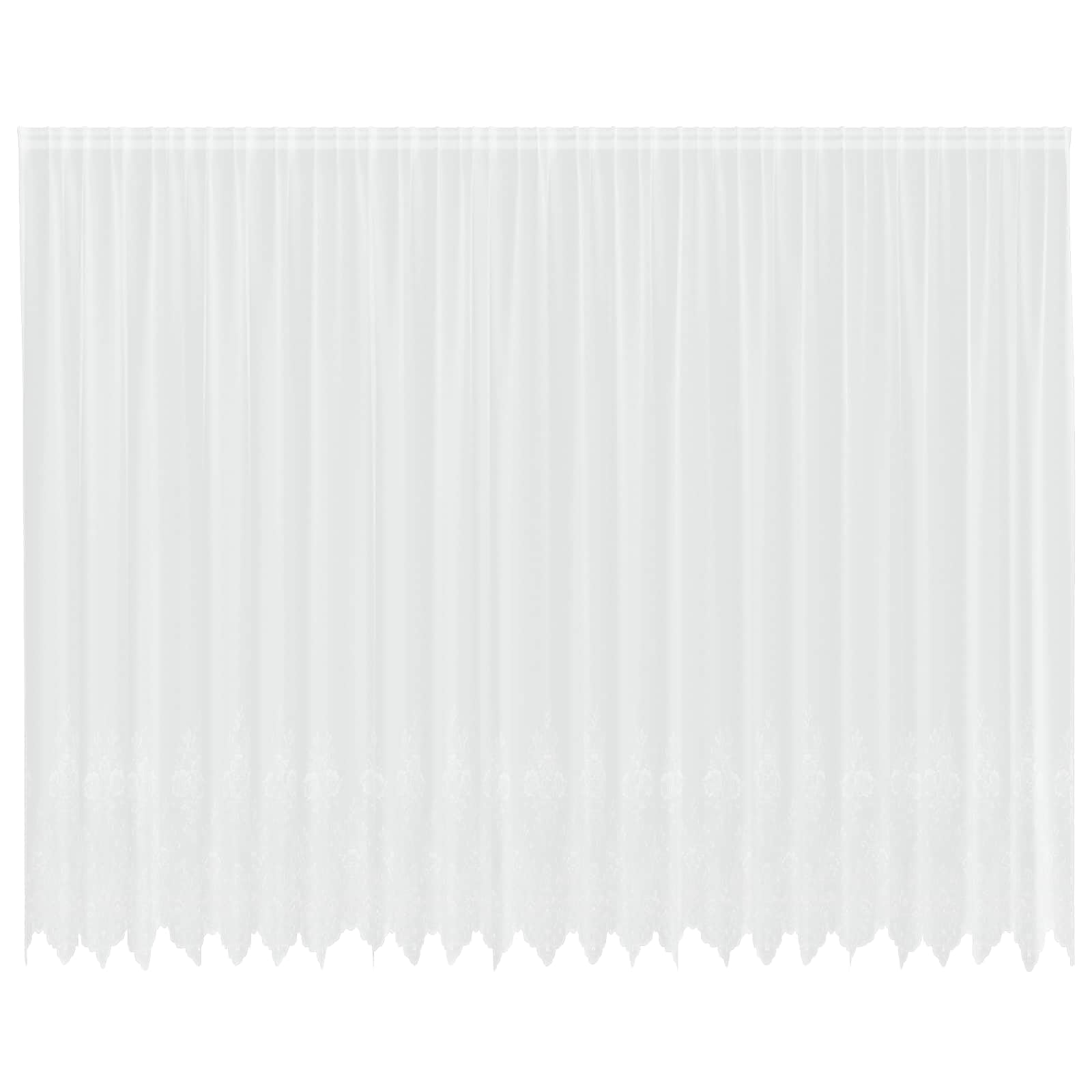 Firanka Koronkowa Biały 260 x 600 cm Poliester na Okno