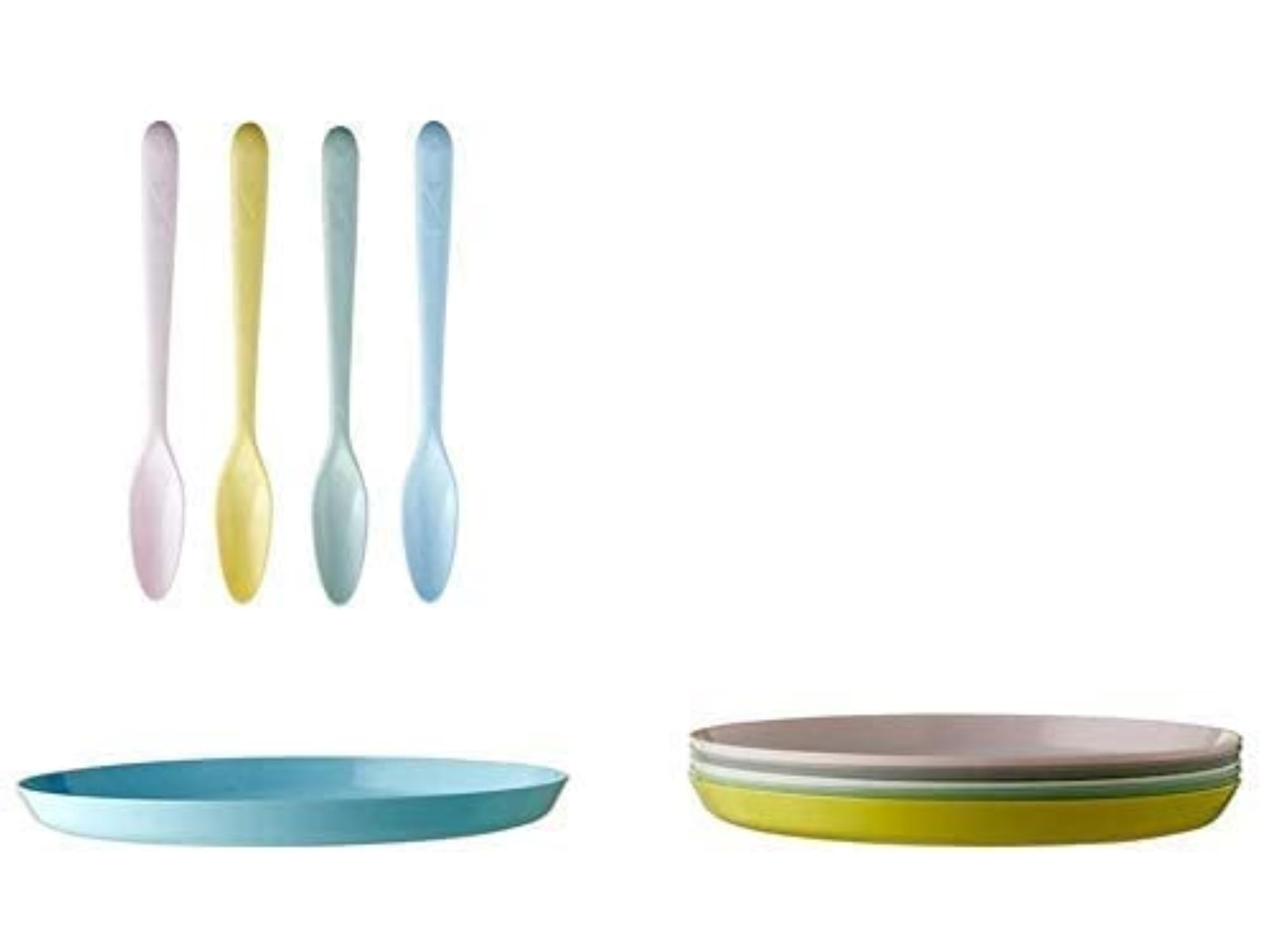 IKEA Kids Plates - Set of 6 Colorful Plates & Spoons -1