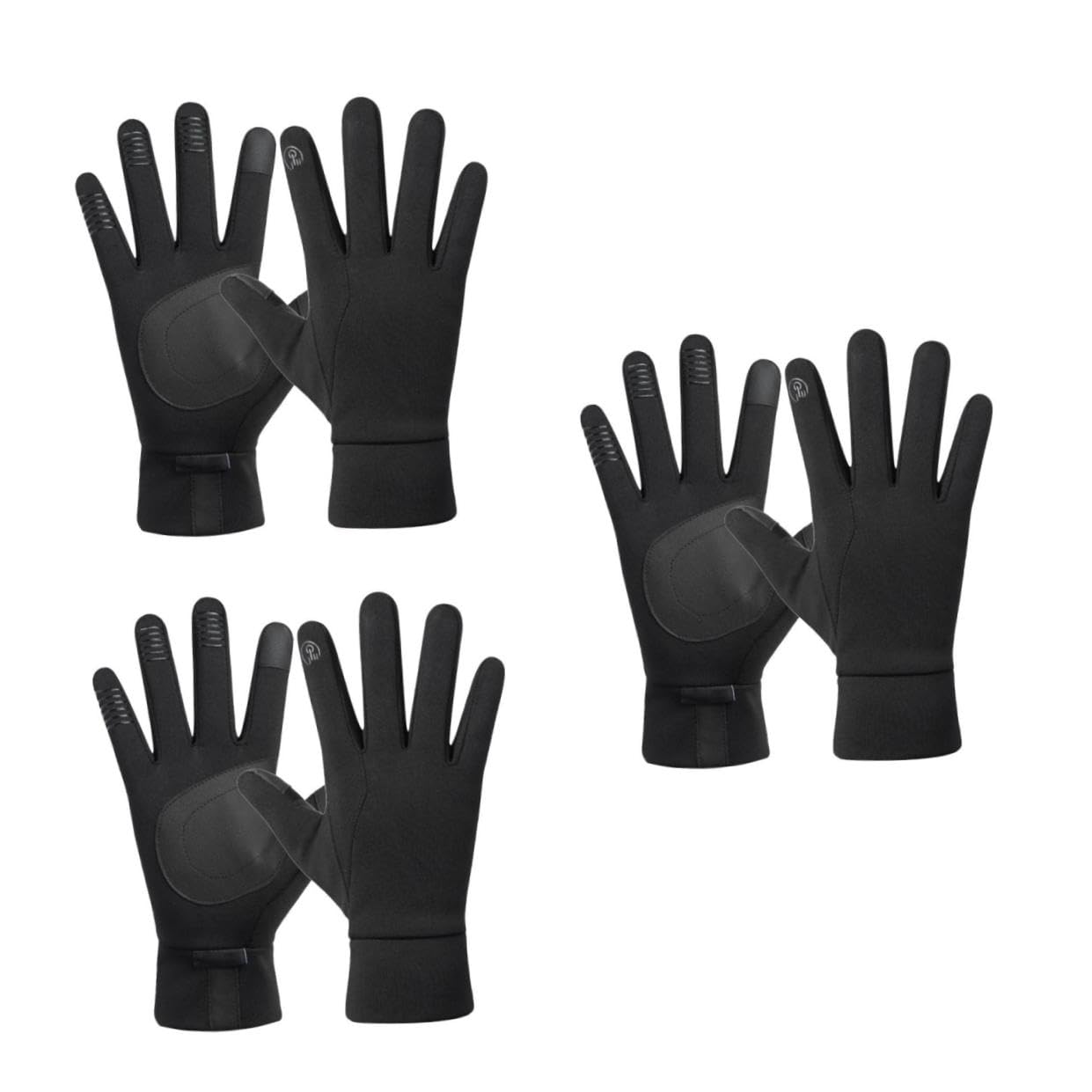 Yardwe 3 Paia Di Guanti Invernali Guanti Riscaldanti Caldi Da Esterno Impermeabili+ Guanto Nero Antiscivolo Con Tutte Le Dita Taglia Xl
