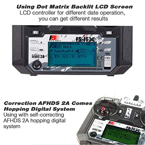 Flysky FS-i6X 2,4 GHz 10CH AFHDS 2A RC Transmissor com receptor FS-iA10B para helicóptero de avião d