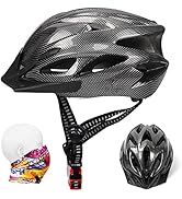 Bike Helmet, Adults Bicycle Helmet with Headband, Sun Visor, 18 Vents and Detachable Lining, for ...