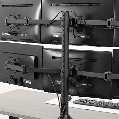 Vivo Hex Lcd Monitor Desk Mount Stand Heavy Duty And Fully Adjustable, 6 Screens Up To 24 Inches, Stand-V006 #TOP7