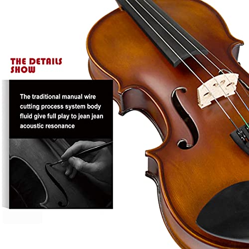 Aliyes Solid Wood Violin Designed For Beginners/Students With Hard Case Bow Rosin (4/4/Full-Size) #TOP2