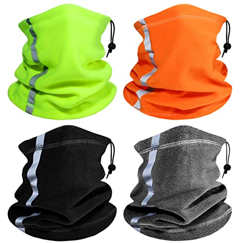 Bencailor 4 Pcs Winter Warmer Neck Gaiter Reflective Face Mask Hi Vis Balaclava Scarf for Men...