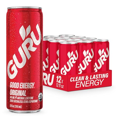 Image of GURU Organic Energy Drink, Original, Natural Caffeine, 12 Fl Oz, 12 Pack