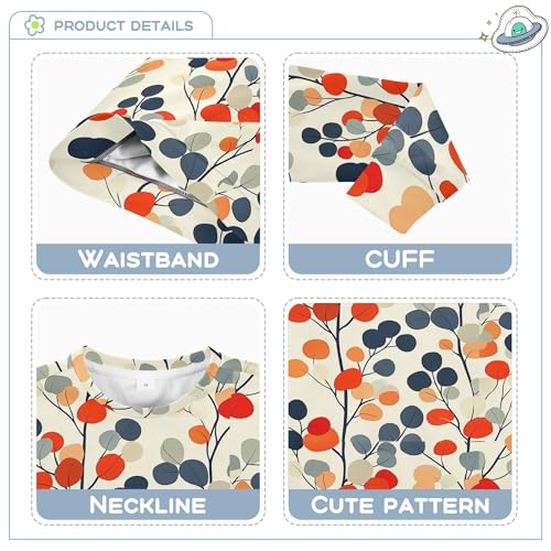 JUNZAN Cartoon Eucalyptus Leaf Big Girls Sweatshirts Hoodies Fleece Fall Tops Shirts Sports 4T3