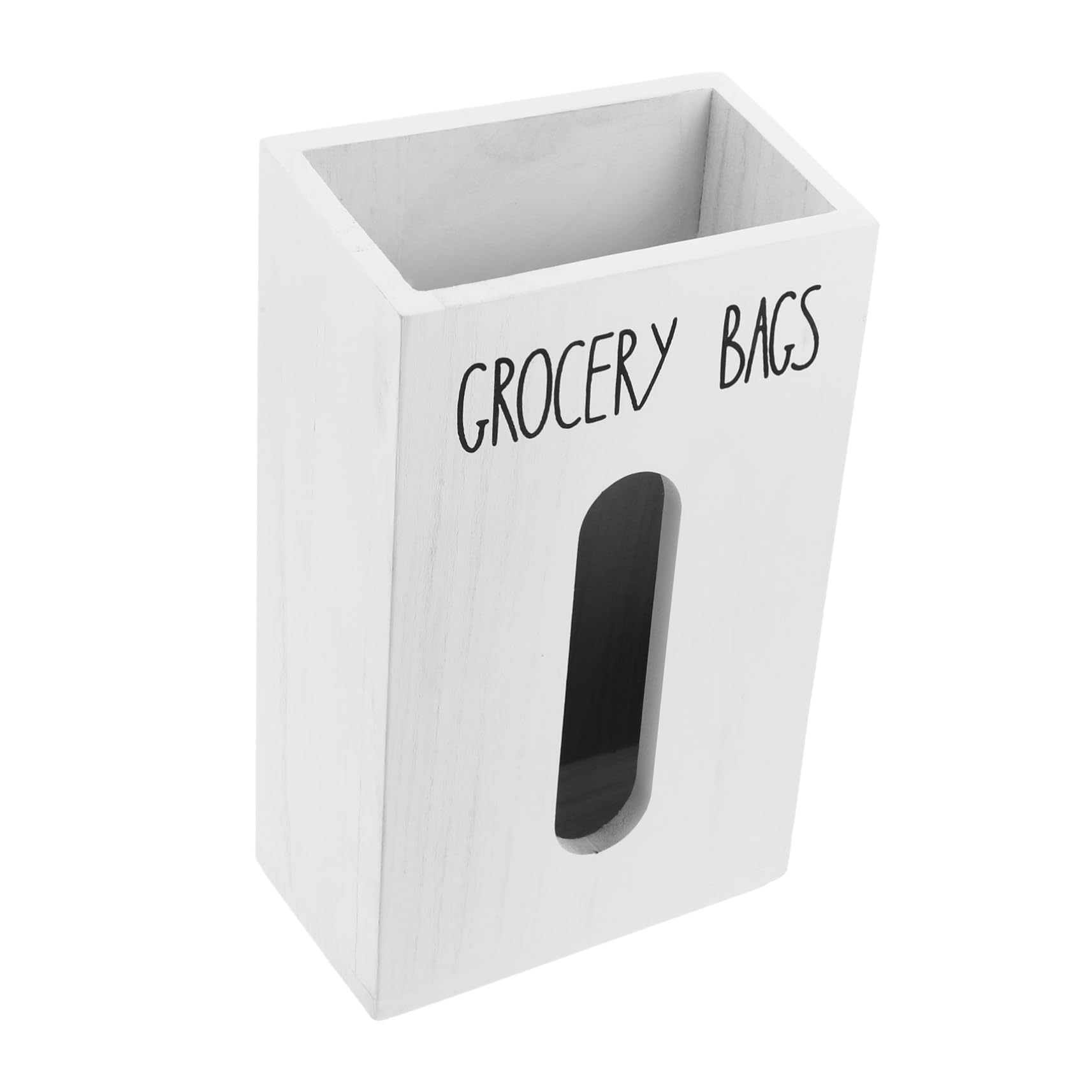 Vaguelly Dispensador de Bolsas de Supermercado de Madera Blanco, Gran Capacidad, Fácil de Llevar y Ahorro de Espacio para Escritorios y Armarios