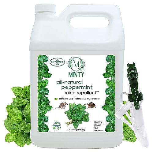 Minty Mice Repellent, Natural 5% Peppermint Oil Spray for Mice, Mouse, Rats and Rodents Indoor and...