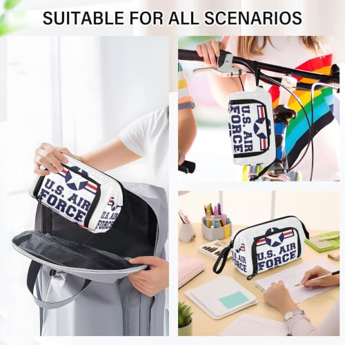 Image of Fisyme Usa Air Force Pencil Case Large Capacity Pen Bags Box Big Makeup Pouch Organizer