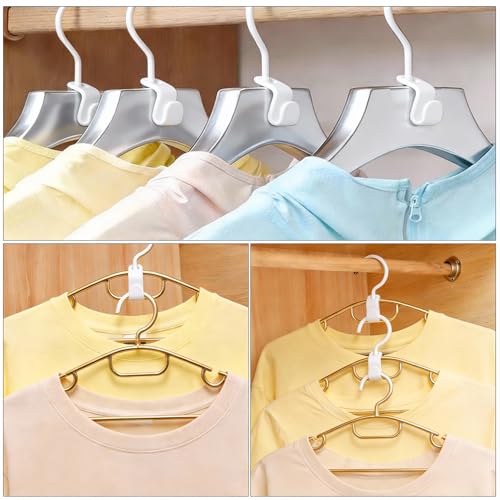 100 Stück Platzsparende Kleiderbügel Platzsparende Kleiderbügel Haken, Mehrfach Verbindungshaken, Kunststoff Closet Organizer Hangers für Kleiderschrank Organizer(Weiß)