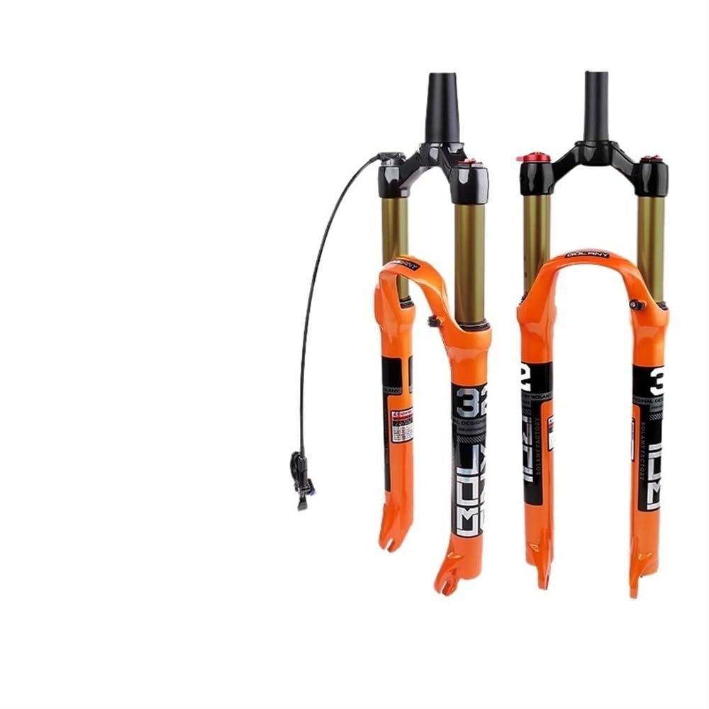 Fourche de vélo orange VTT pour transformer vos sorties en forêt et chemins accidentés