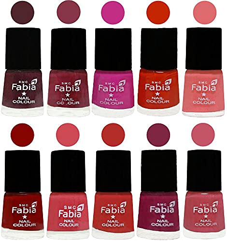 Image of ALL IN ONE (PACK OF 10), Long Lasting Glossy Nail Polish, 6 ml Each, All Vibrant Colours,02264