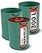3 Sacchi da Giardino 300 l - Con 4 Maniglie Antistrappo - Stabile - Pieghevole - Riutilizzabile - Robusto Polipropilene