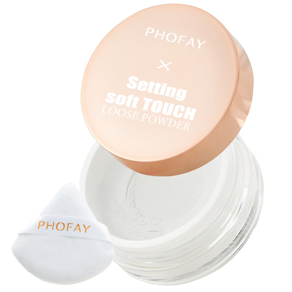 PHOFAY Setting Soft Touch Loose Powder 10g / 0.35oz – Mica-Infused, Oil-Control & Long-Lasting Wear, Natural Matte Finish, Breathable Non-Cakey Texture (01#, 10g/0.35oz.)