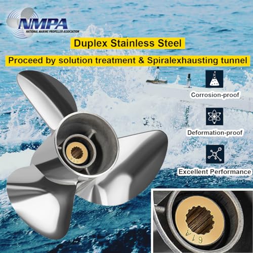 Image of VIF Jason Marine OEM Upgrade Stainless Steel Boat Propeller Compatible with Yamaha 150hp 175hp 200hp 220hp 225hp 250hp F150 F175 F200 F225 Outboard Engines,15 Spline Tooth