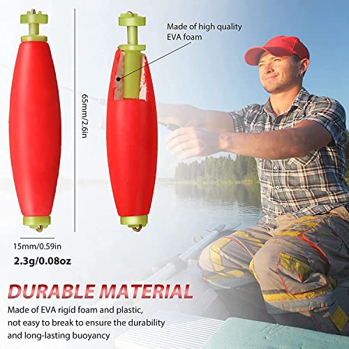 Jaquiain 20 Pieces Fishing Bobbers Weighted Foam Snap On Float Weighted Bobbers For Fishing Tackle Accessories Fishing Supplies #TOP6